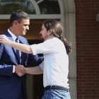 Sánchez e Iglesias, hoy, en Moncloa-DAVID CASTRO