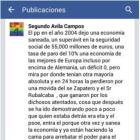 Comentario que el concejal del PP de Algeciras Segundo Ávila publicó en su cuenta de Facebook.-