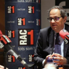 El president Quim Torra, este martes, en una entrevista en RAC-1.-JORDI BEDMAR