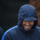 Luis Enrique, en el entrenamiento del Barça previo a la vuelta copera con la Real en el Camp Nou.-JORDI COTRINA