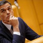 El presidente del Gobierno, Pedro Sánchez, en el Pleno del Senado del pasado 18 de diciembre.-JOSÉ LUIS ROCA