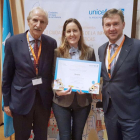 El presidente de Unicef España, Carmelo Angulo, Gema Conde y Javier Lacalle.-ECB
