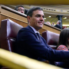 Pedro Sánchez, durante el debate de la moción de censura.-PIERRE-PHILIPPE MARCOU (AFP)