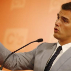 Albert Rivera, líder de Ciudadanos y candidato a la presidencia de España, en una reciente rueda de prensa.-EFE / ALEJANDRO GARCÍA