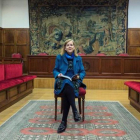 María Elósegui, en Zaragoza, tras su elección para el Tribunal Europeo de Derechos Humanos.-EFE / JAVIER BELVER