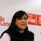 La secretaria de Organización del PSOE de Castilla y León, Ana Sánchez, ofrece una rueda de prensa con motivo del inicio del año-Ical