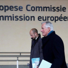 Michel Barnier, a su llegada este lunes a la sede de la Comisión en Bruselas.-REUTERS/ FRANCOIS LENOIR