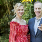 Bob Odenkirk y Rhea Seehorn, en la presentación, este lunes, en Madrid, de la tercera temporada de la serie 'Better call Saul'.-MOVISTAR+