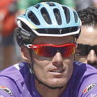 Luis León Sánchez con el maillot morado.-SANTI OTERO
