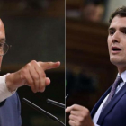 Carles Campuzano y Albert Rivera, en el Congreso.-EL PERIÓDICO