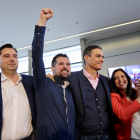 En el centro, Luis Tudanca y Pedro Sánchez, en la presentación de la candidatura de Tudanca a la Presidencia de la Junta en 2019.