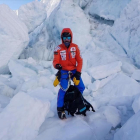 Alex Txikon, en la Cascada del Khumbu, en el Everest, esta semana.-/ ALEX TXIKON