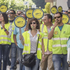 Concentración de los trabajadores de la AP-1, hace justo un mes, a las puertas de la Subdelegación del Gobierno en Burgos.-RAÚL G. OCHOA