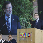 Rajoy, este lunes, durante la visita que ha hecho a la Expo de Milán, al celebrarse en esta muestra el Día de España.-Foto: EFE / ALBERTO MARTÍN