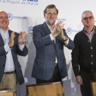Mariano Rajoy este sábado en Murcia junto a los dirigentes regionales del PP.-EFE