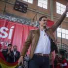 Pedro Sánchez durante un acto de campaña el pasado domingo en Burjassot.-Miguel Lorenzo