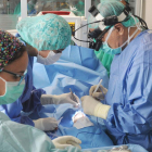 Profesionales médicos realizan una operación en el Hospital Universitario de Burgos.-ISRAEL L. MURILLO