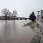 El desbordamiento del Ebro en Miranda la semana pasada impidió el acceso a zonas de paseo y calles de la ciudad.-G.R.D.A.