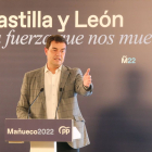 Ángel Ibáñez en un acto público en Miranda de Ebro. ICAL