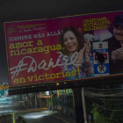 Cartel electoral de Ortega y su esposa Murillo.-EFE