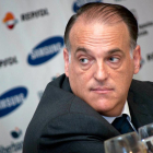 A Javier Tebas no lo quieren en El Sadar tras las acusaciones de amaño de encuentros.-LIGA SANTANDER