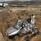 Accidente registrado el pasado sábado en la autopista AP--G. González