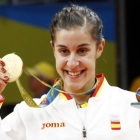 Carolina Marín se proclamó campeona olímpica de bádminton en los Juegos de Río 2016.-ELVIRA URQUIJO / EFE