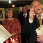 Alejandro Yagüe durante la entrega del premio de la Asociación Las Calzas de Villadiego.-ECB