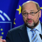 Schulz, en una conferencia de prensa, el 28 de mayo en Bruselas.-Foto:   AFP / EMMANUEL DUNAND