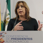 La presidenta andaluza, Susana Díaz, este martes al término de la conferencia de presidentes.-EFE / ZIPI