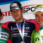 Carlos Barbero en el podium de la quinta etapa del Tour de Turquía, en la que fue segundo por detrás de Modolo.-