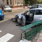 Imagen del accidente en Gamonal. TOMÁS ALONSO
