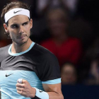 Rafael Nadal celebra un punto ante el francés Richard Gasquet, en semifinales del torneo de Basilea.-AFP / FABRICE COFFRINI