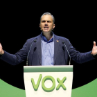 El secretario general de Vox, Javier Ortega Smith, en el acto de su partido en el Palacio de Vistalegre de Madrid, el pasado octubre.-EFE