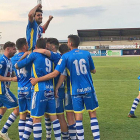 Los jugadores de la Arandina CF festejan el triunfo conseguido el pasado domingo en El Montecillo-Arandina CF