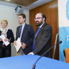Vázquez, Cortés, Ibáñez y López, procuradores del PP por Burgos, ayer, en la rueda de prensa.-RAÚL G. OCHOA