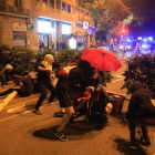 Barricadas en la calle Tetuán, este miércoles.-FERRAN NADEU