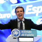 Pablo Casado, durante su discurso como candidato a la presidencia del PP. /-DAVID CASTRO