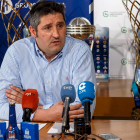 AlbanoMartínez, director deportivo y gerente delHereda San Pablo Burgos, durante una rueda de prensa. SANTI OTERO
