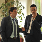 Jesús Martínez y Félix Sancho, presidente y vicepresidente (también patrocinador) del San Pablo Inmobliaria CB Miraflores.-MARÍA GONZÁLEZ / CB MIRAFLORES