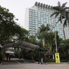 Hotel Shangri-La de Singapur, sede de la histórica cumbre entre Trump y Kim Jong-un, ayer.-EFE / WALLACE WOON