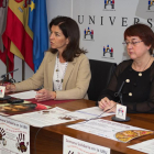 Elena Vicente y Esther Gómez en la presentación de la Semana Solidaria de la UBU.-ECB