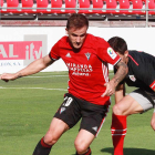 Borja Sánchez jugó el play-off de ascenso con el Mirandés-Jose Esteban Egurrola