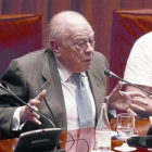 Jordi Pujol en la comparecencia ante la comisión del Parlament.-