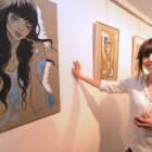 Marta Tapia, junto a una de sus pinturas.-Israel L. Murillo