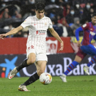 Juanlu Sánchez, durante un partido con el Sevilla. CD MIRANDÉS
