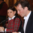 Borja Suárez estuvo acompañado en su comparecencia de ayer por la diputada provincial Carmen Mateos-ECB