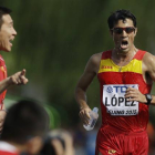 El campeón mundial de los 20 km marcha, durante la prueba celebrada en Pekín.-Foto: KIN CHEUNG / AP