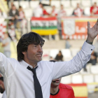 Patxi Salinas durante el choque que disputó el Burgos contra el UD Logroñés.-SANTI OTERO