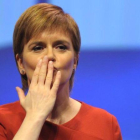 Nicola Sturgeon, en el congreso del SNP.-ANDY BUCHANAN / AFP